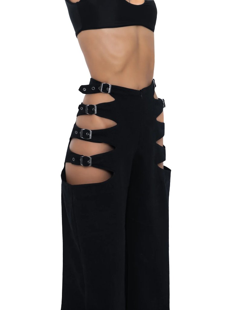 Defi Pans Ins Black Buckle Goth Punk Emo - Size S — image 2 of 8